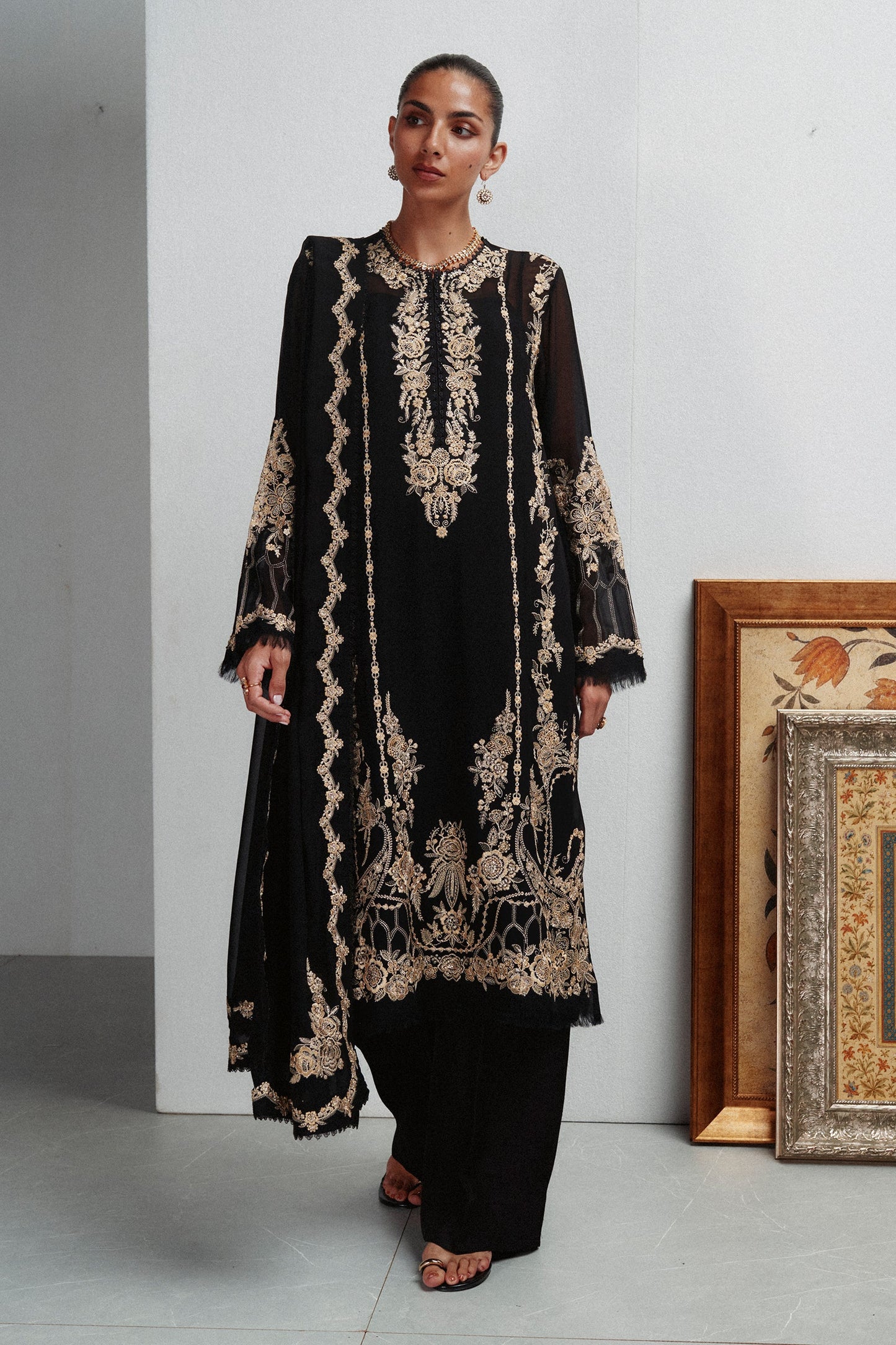 Zara Shahjahan Klimt Winter Festive 2026 Pret Pakistani designer outfit look 4