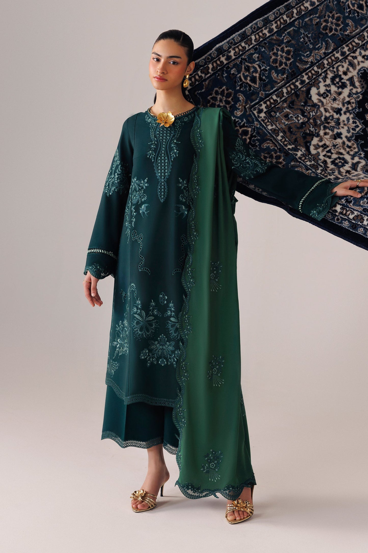 Qalamkar Qlw-09 Roma Qalamkar | Qline Linen '26 Pret image 3