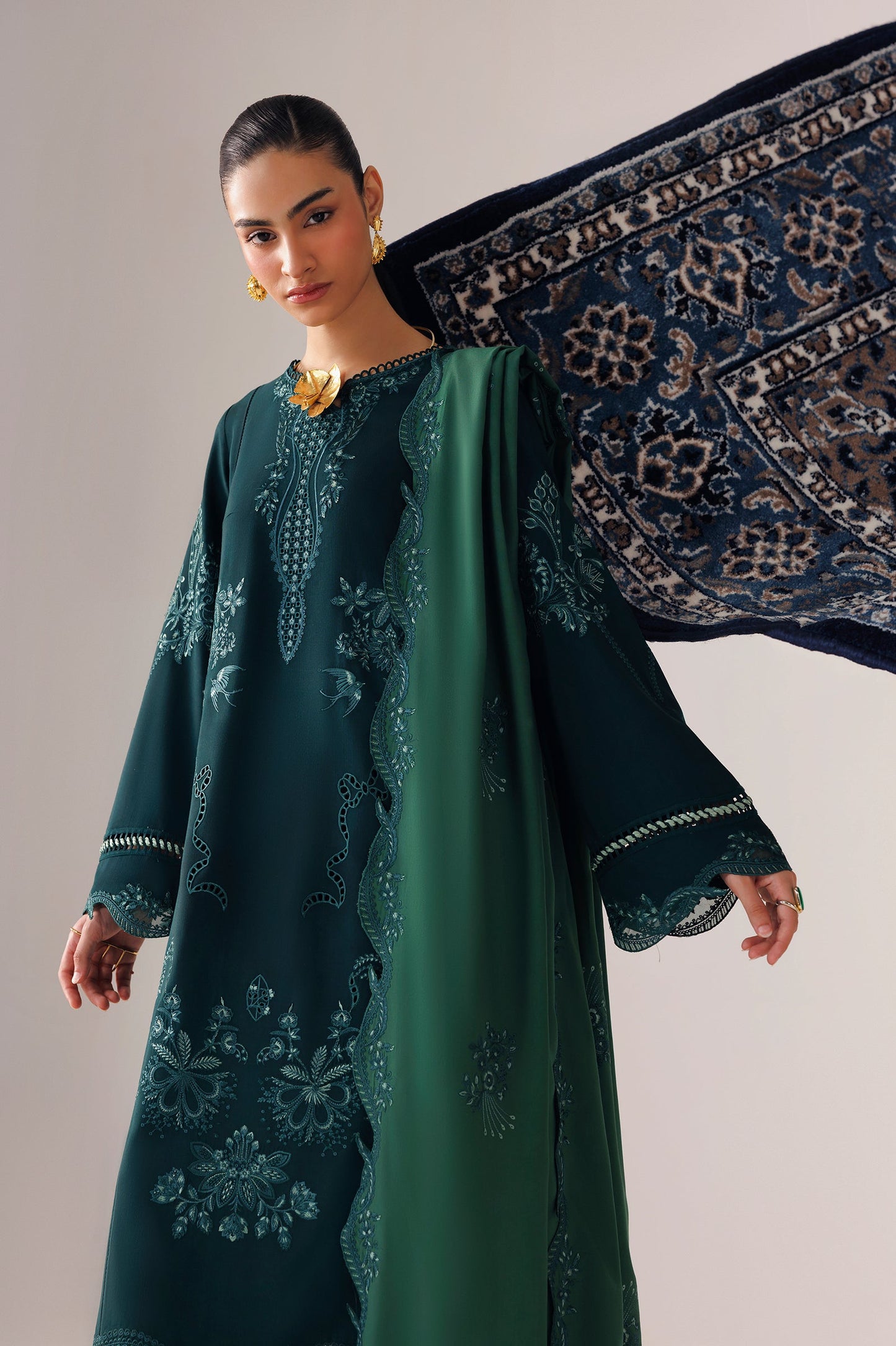 Qalamkar Qlw-09 Roma Qalamkar | Qline Linen '26 Pret image 5
