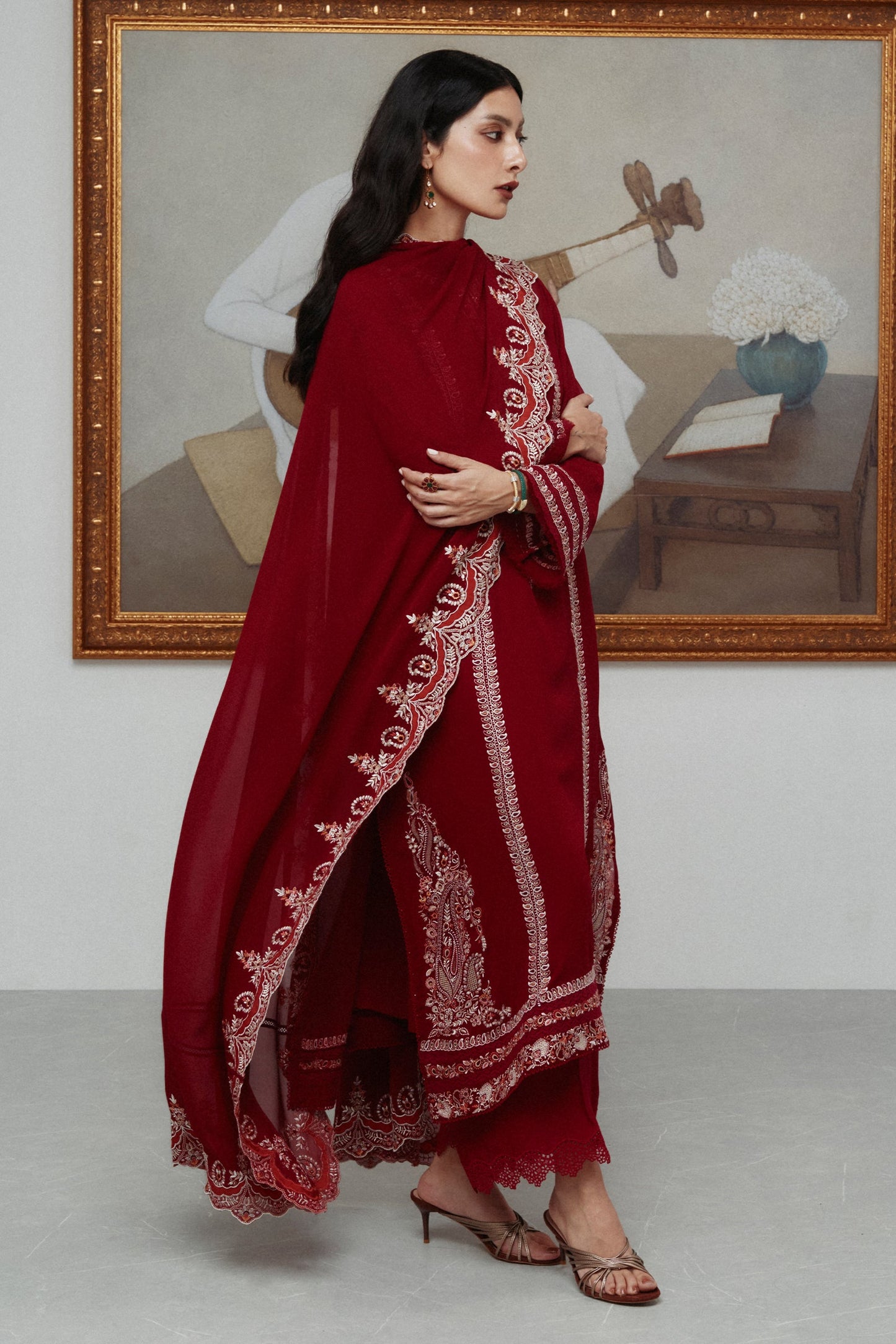 Zara Shahjahan Carmine Winter Festive 2026 Pret Pakistani designer outfit look 5
