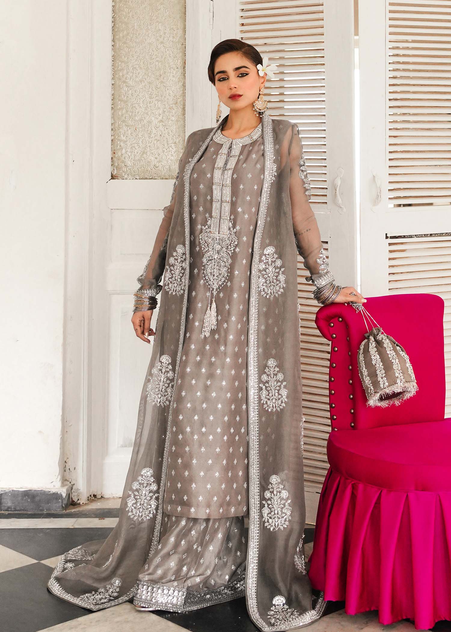 Chiffon Pakistani Suits - Shop Chiffon Pakistani Clothes Online in USA
