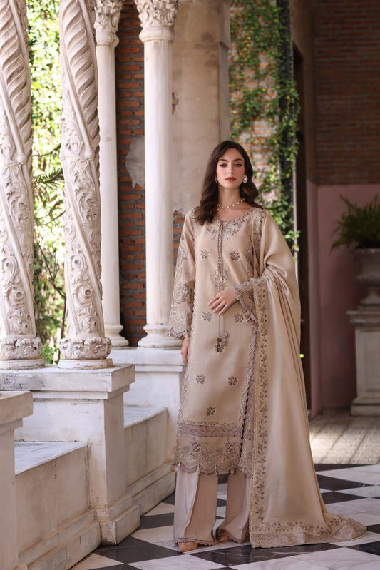 Saadia Asad Caramel Mist Saadia Asad | Noor Luxury Winter Pashmina image 1