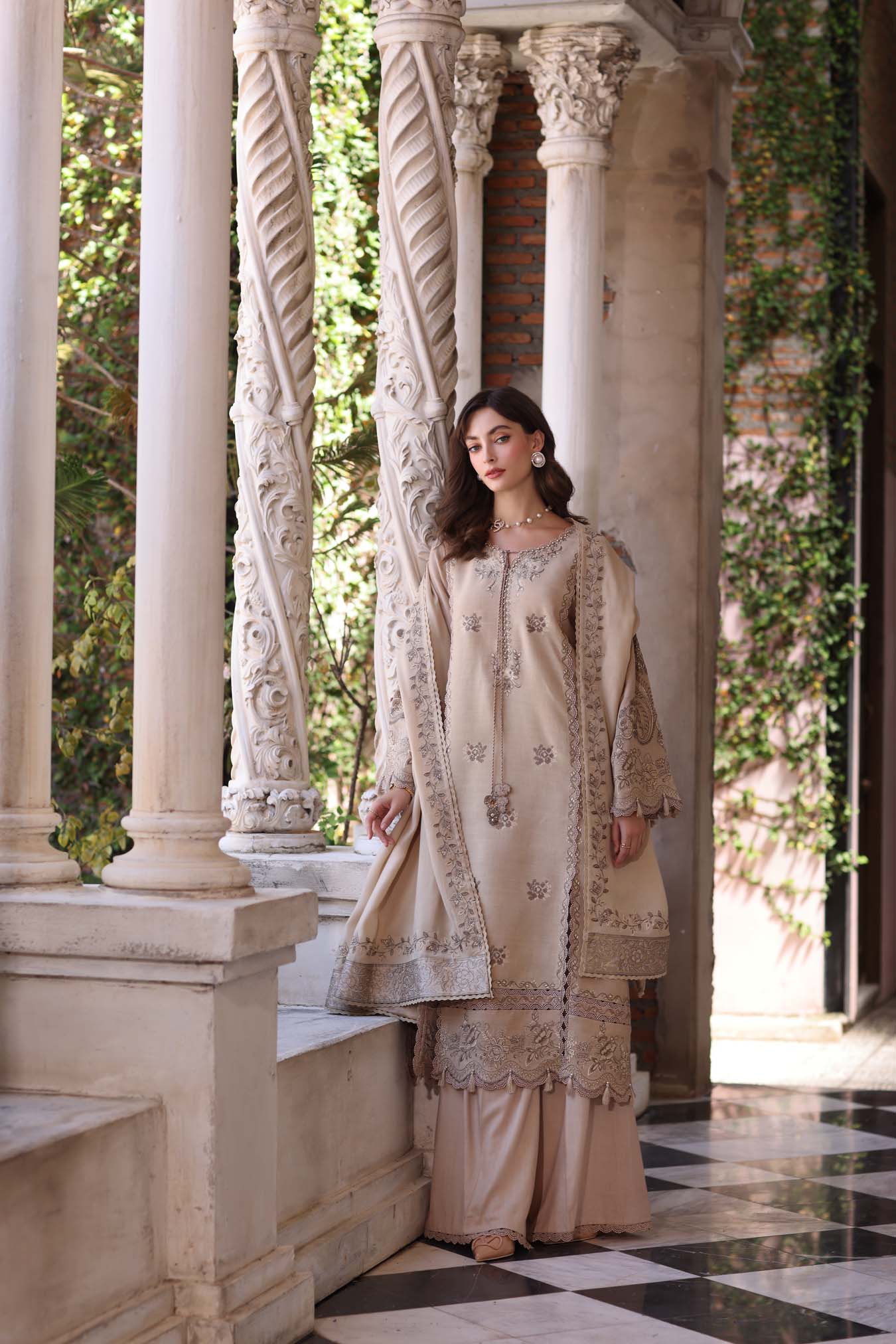 Saadia Asad Caramel Mist Saadia Asad | Noor Luxury Winter Pashmina image 2