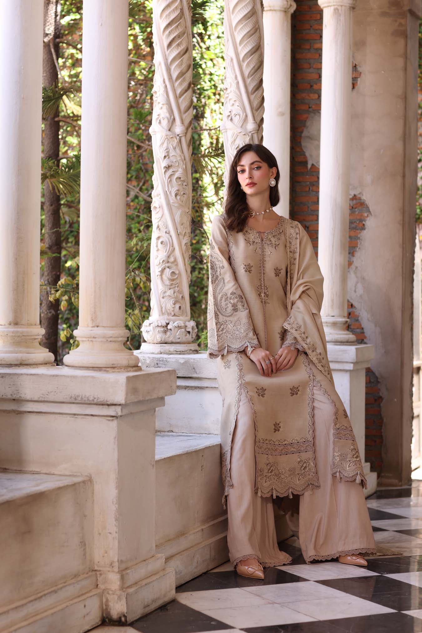 Saadia Asad Caramel Mist Saadia Asad | Noor Luxury Winter Pashmina image 4