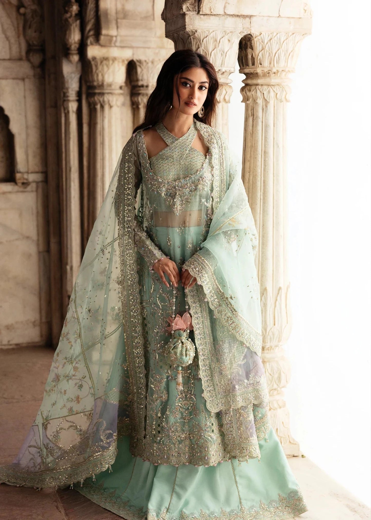 Kanwal Malik Maahi '26 Hareem Aqua Blue festive outfit