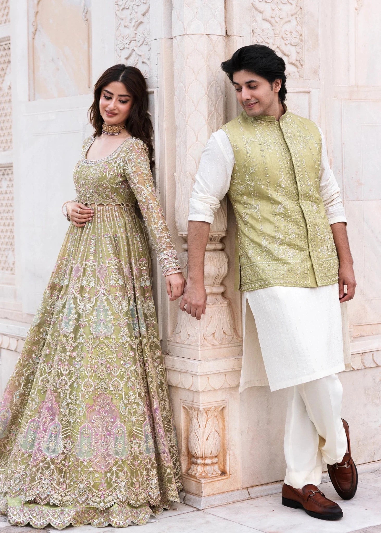 Kanwal Malik Maahi '26 Nayab Olive Green festive outfit
