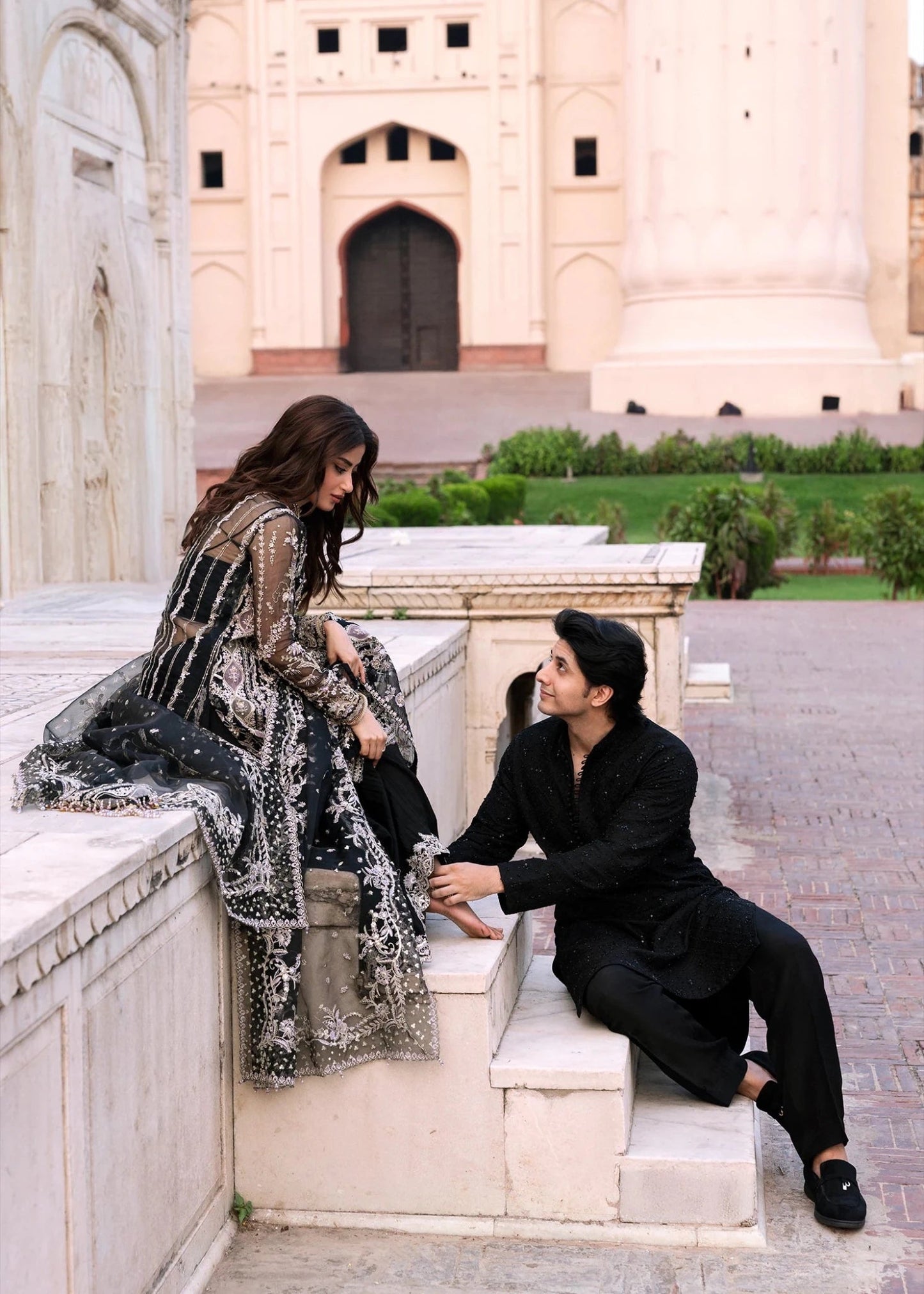 Kanwal Malik Maahi '26 Aman Black festive outfit