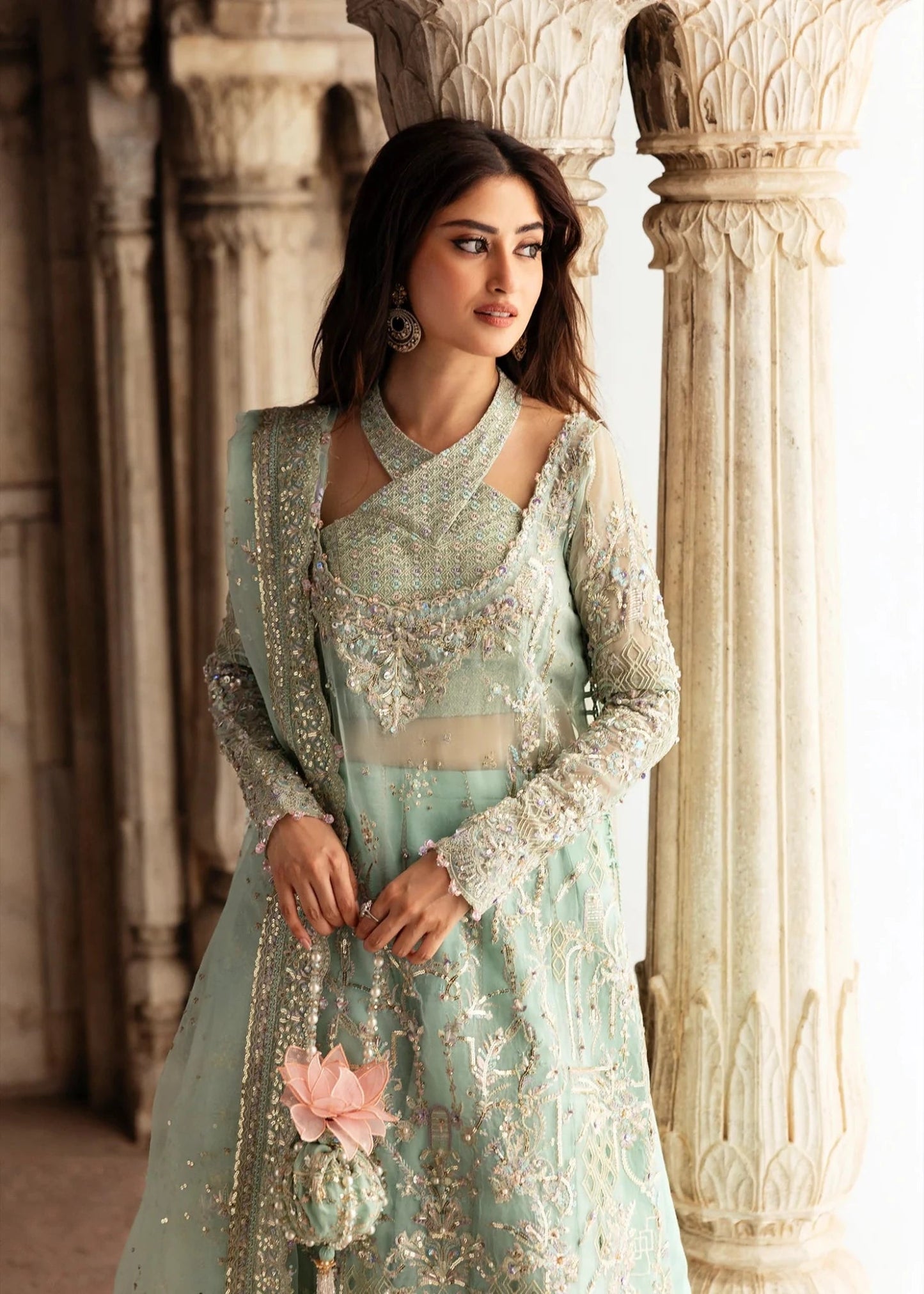 Kanwal Malik Maahi '26 Hareem Aqua Blue festive outfit