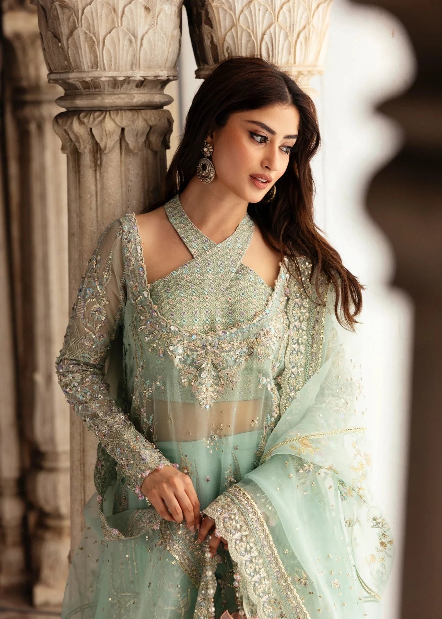 Kanwal Malik Maahi '26 Hareem Aqua Blue festive outfit