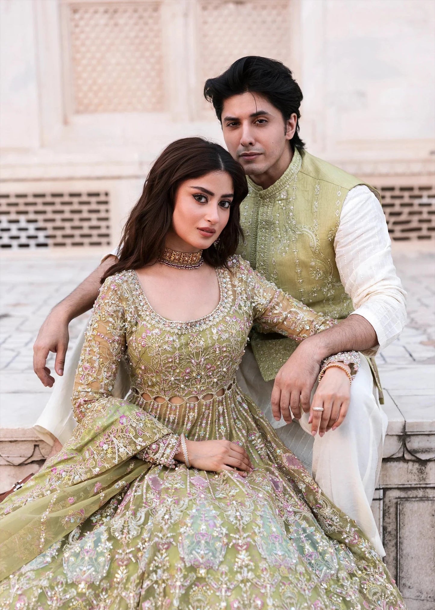 Kanwal Malik Maahi '26 Nayab Olive Green festive outfit