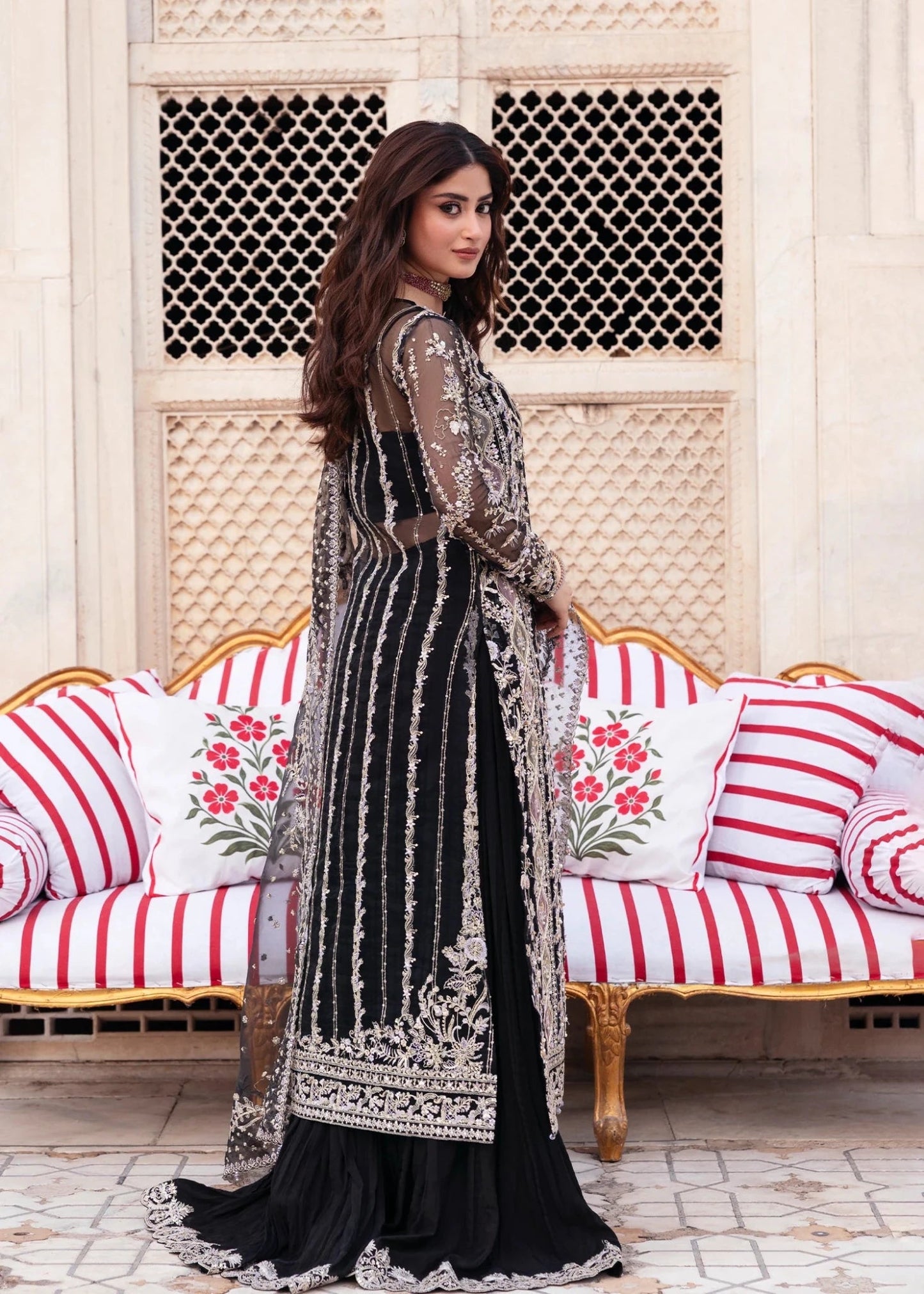 Kanwal Malik Maahi '26 Aman Black festive outfit