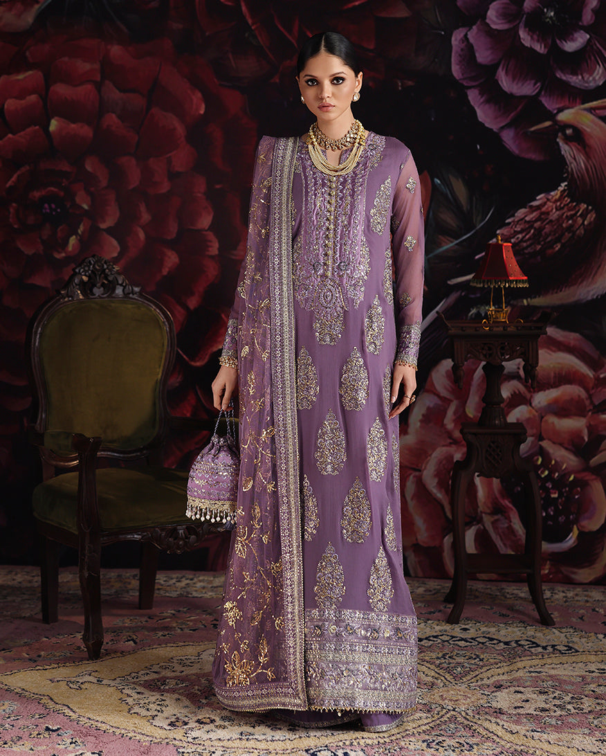 Roheenaz Blush Whisper Royale Eternel Chiffon Edit stitched Pakistani designer outfit look 5