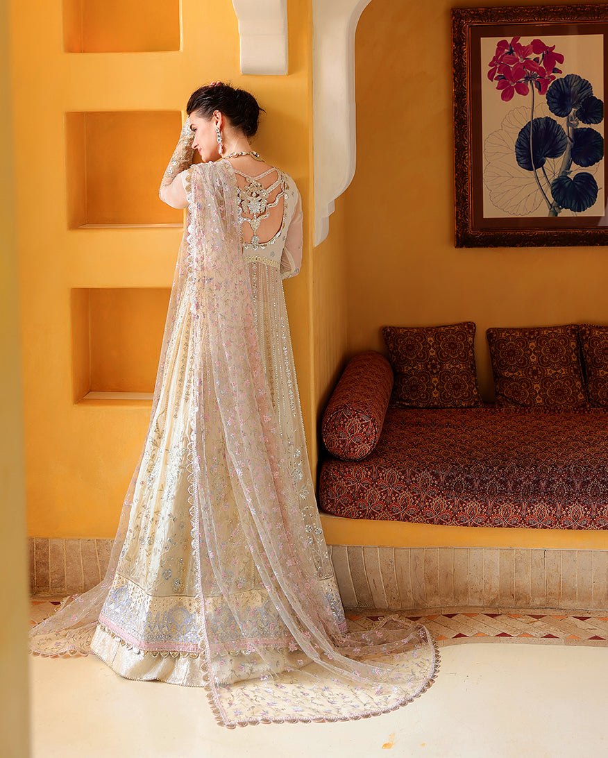 Mushq Blush Hour back view with silk daman border