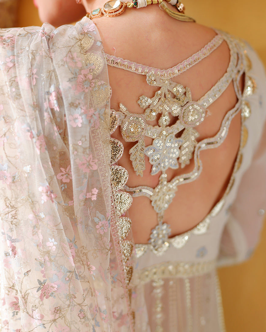Mushq Blush Hour sequinned back neckline detail