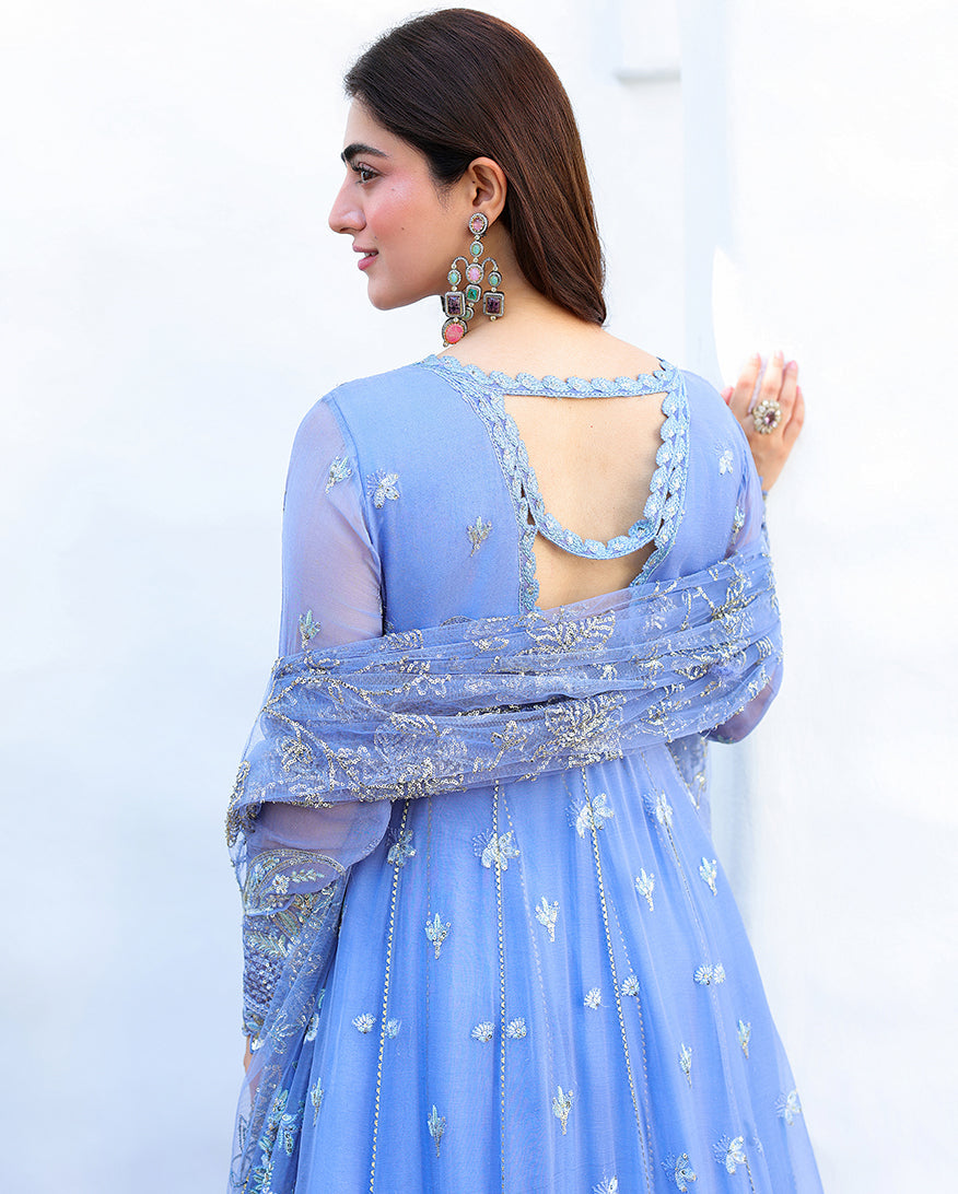 Mushq Blushing Bride sequinned back neckline detail