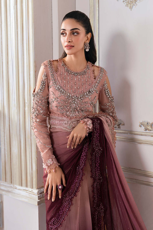 MARIA B Embroidered Chiffon Saree | BD-3001