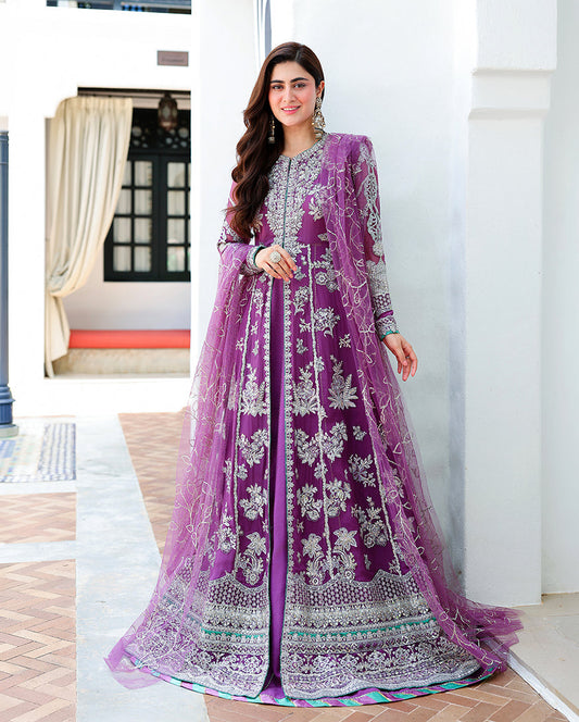 Mushq Dream Girl mauve purple chiffon formal front view