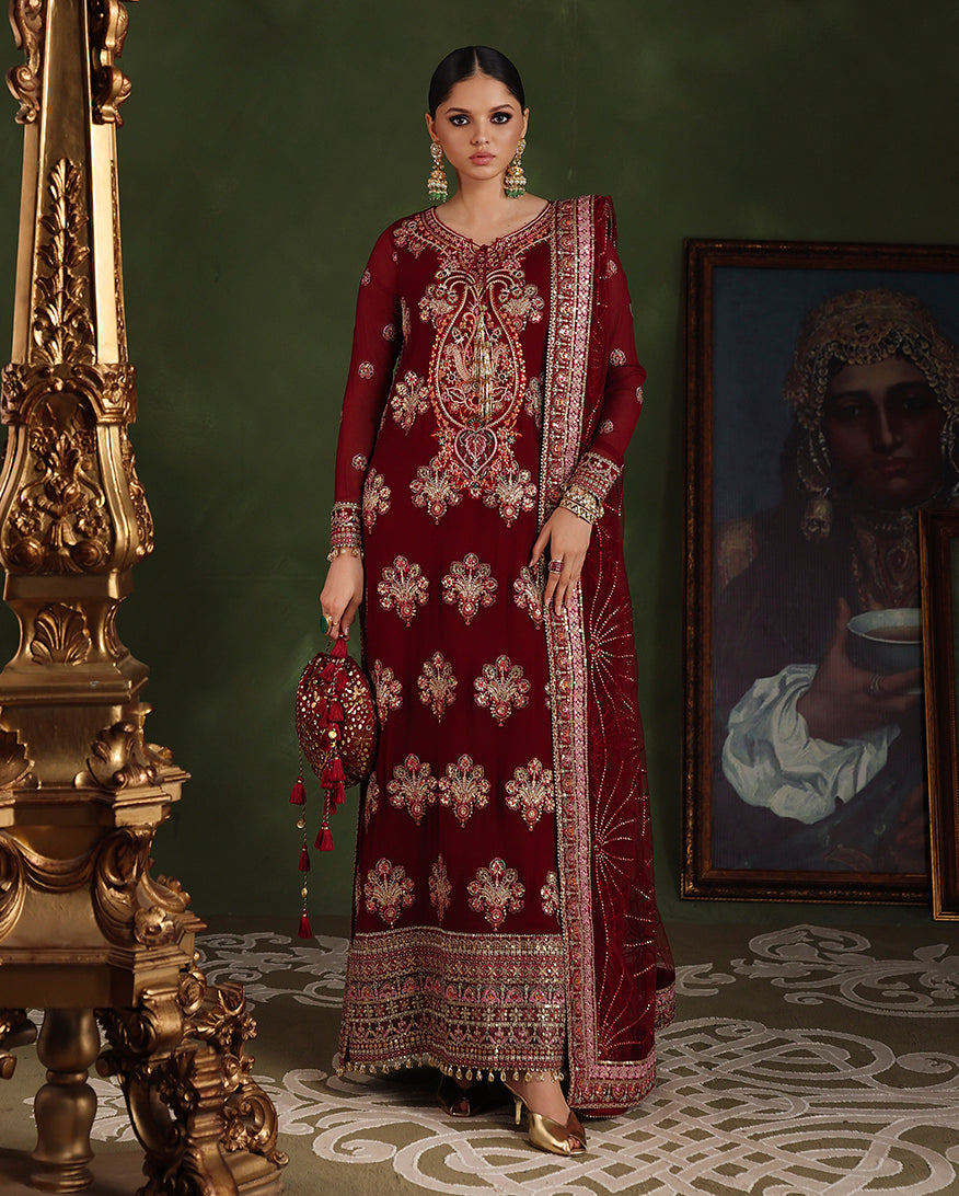 Roheenaz Imperial Grace Royale Eternel Chiffon Edit Pakistani designer outfit look 1
