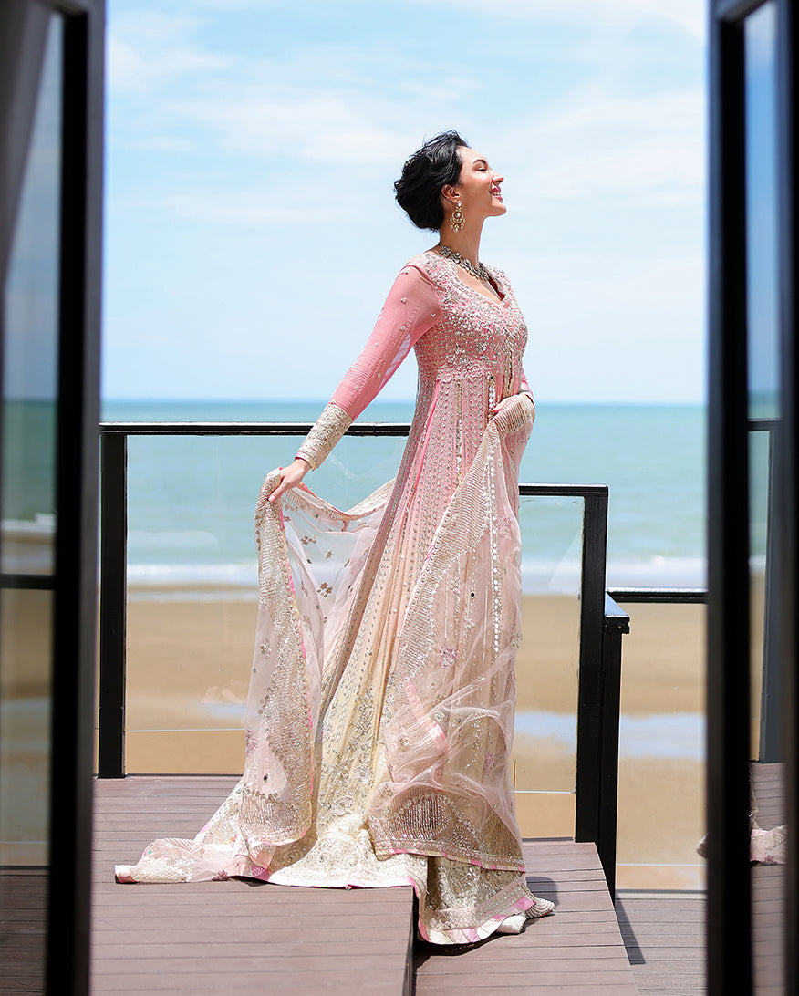 Mushq Last Fling side view with sequinned dupatta train