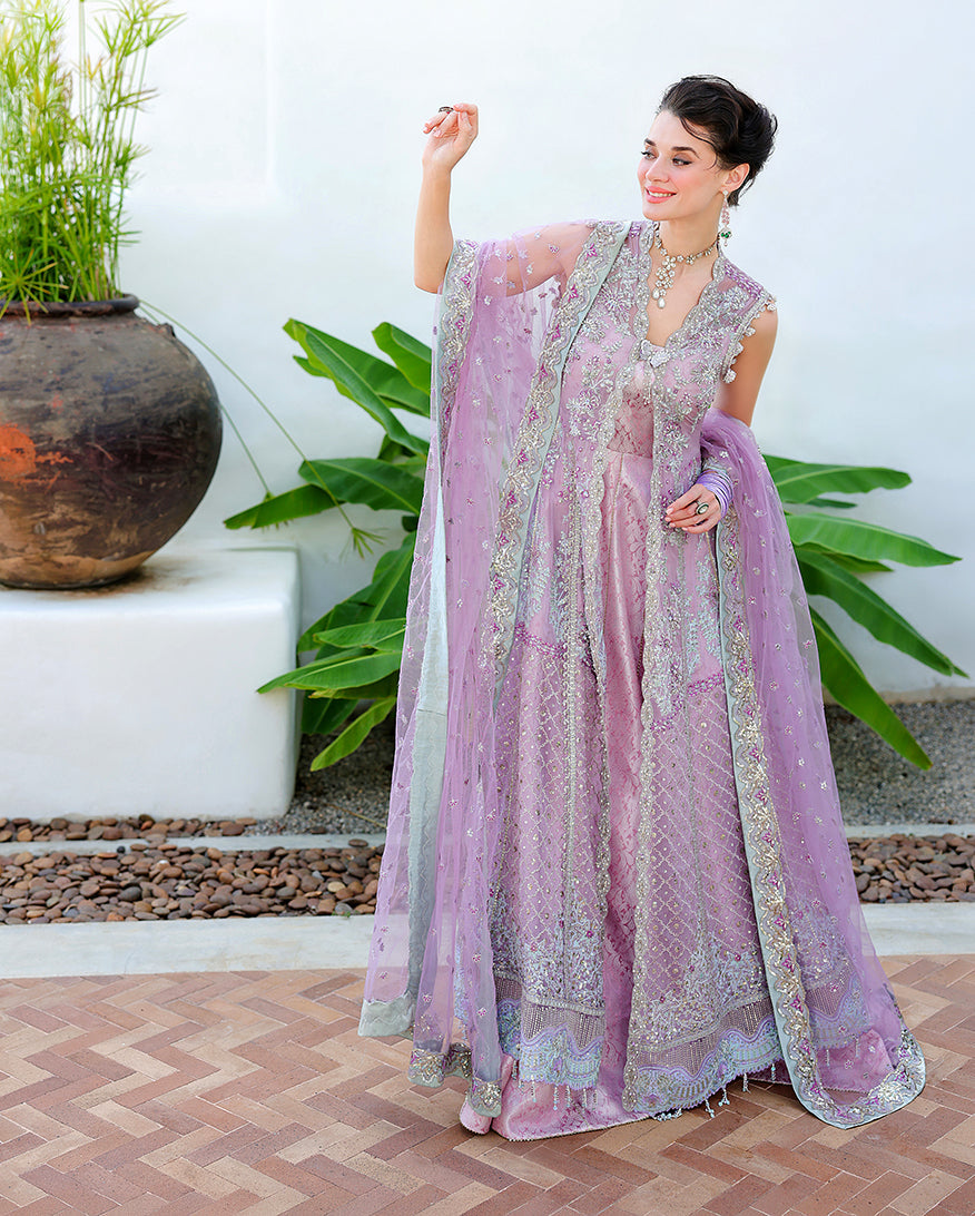 Mushq Miss Mischief with dyed jamawar lehenga
