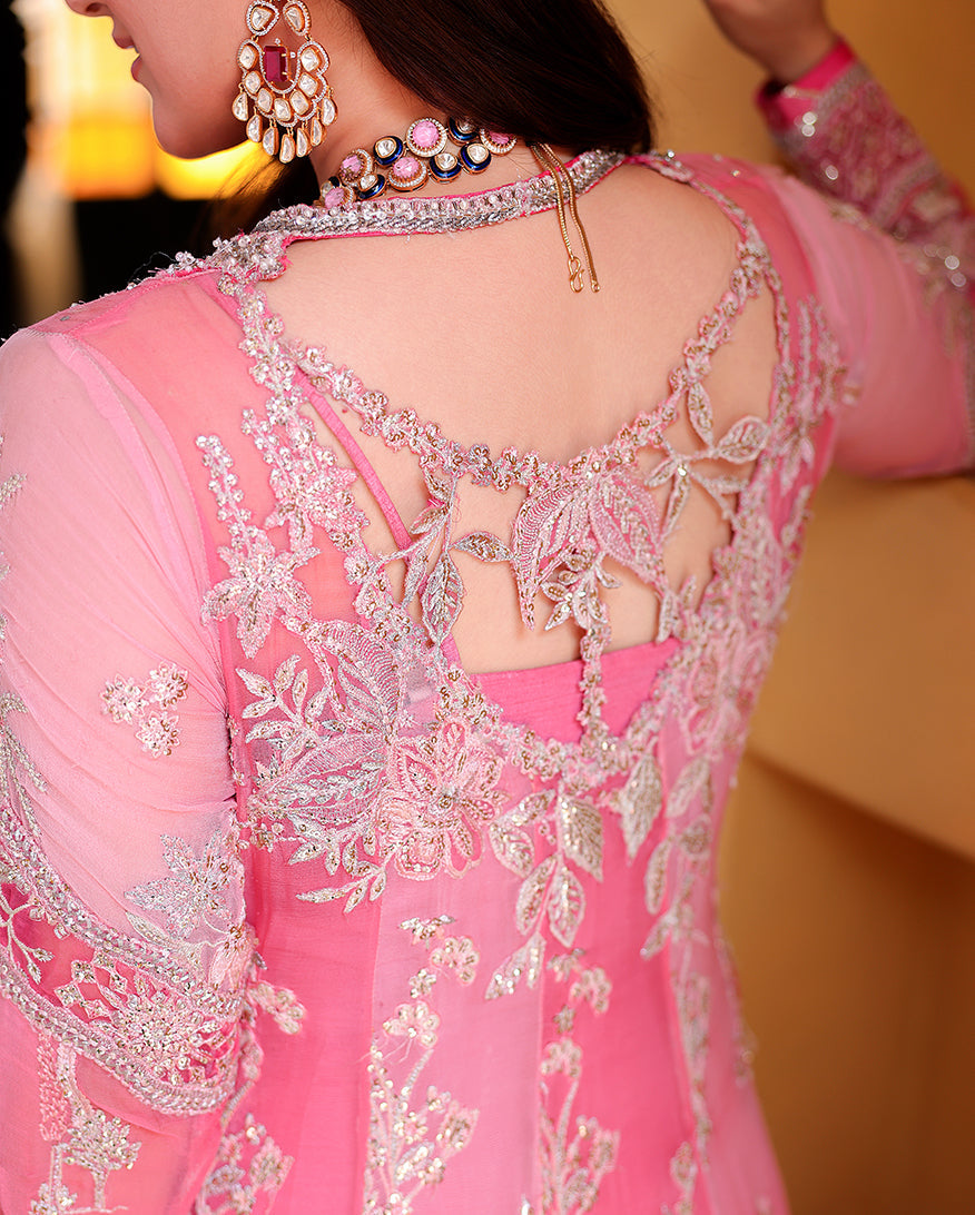 Mushq Pink Promise sequinned back neckline detail
