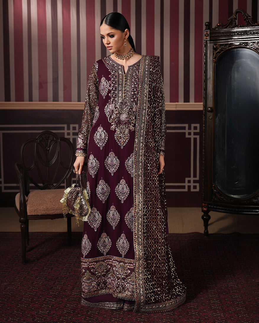 Roheenaz Regal Charm Royale Eternel Chiffon Edit Pakistani designer outfit look 3
