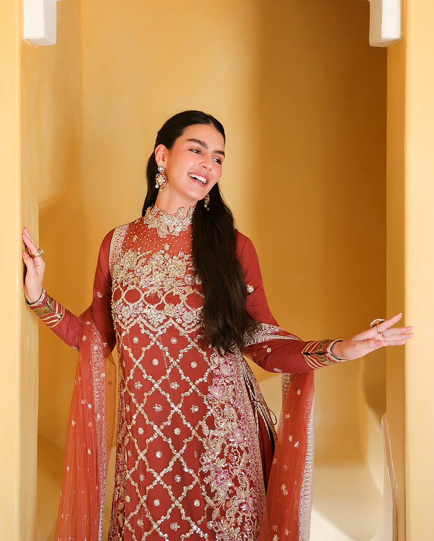 Mushq Rose Romance sequinned raw silk sleeve detail