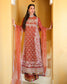 Mushq Rose Romance rust orange chiffon formal with dupatta train