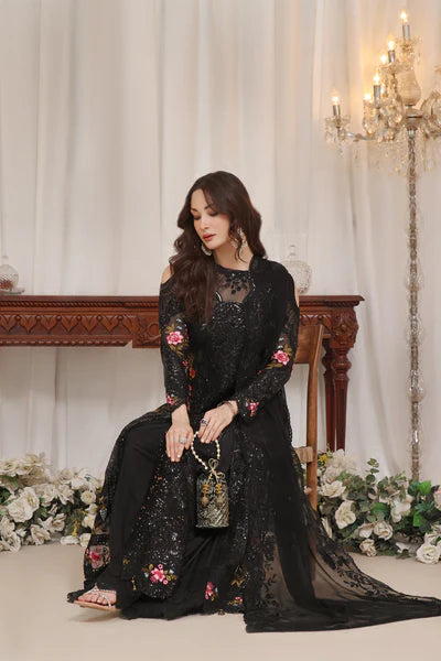 3 PIECE - LUXURY EMBROIDERED CHIFFON SUIT