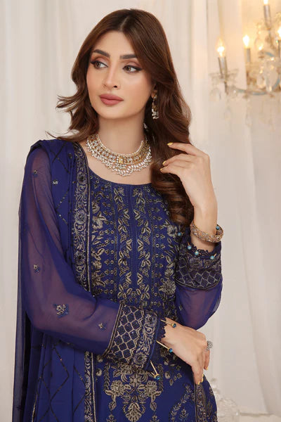 3 PIECE - LUXURY EMBROIDERED CHIFFON SUIT