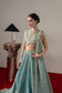 Afrozeh Grandezza – ice blue lehenga choli, designer view 3