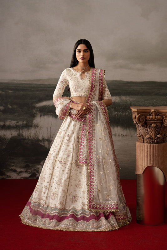 Afrozeh Parure – ivory lehenga choli, designer view 1
