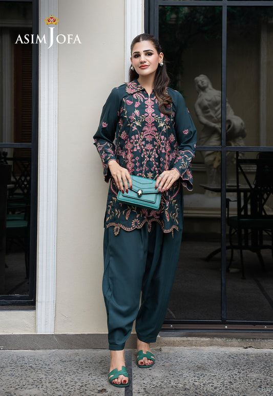 ASIM JOFA - AJLPE-01 EMBROIDERED BOSKI SILK STITCHED 2PCS — outfit view 1