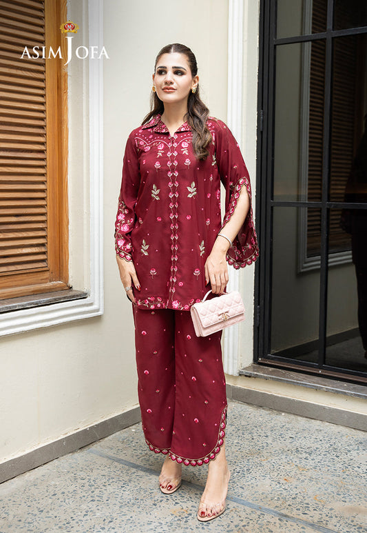 ASIM JOFA - AJLPE-02 EMBROIDERED BOSKI SILK STITCHED 2PCS — outfit view 1