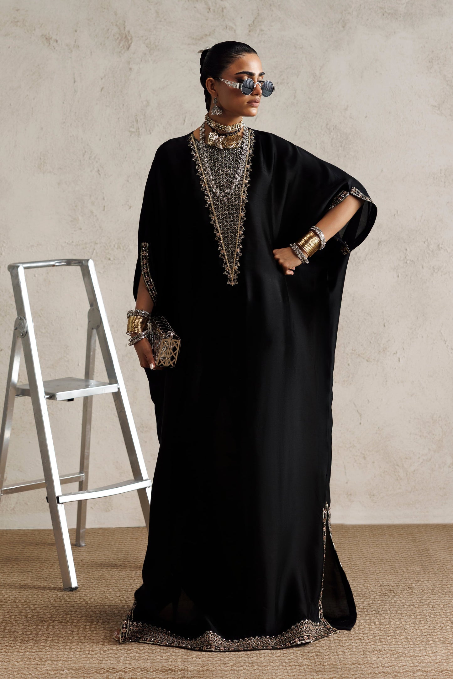 Akbar Aslam Koyal - stitched kaftan view 1