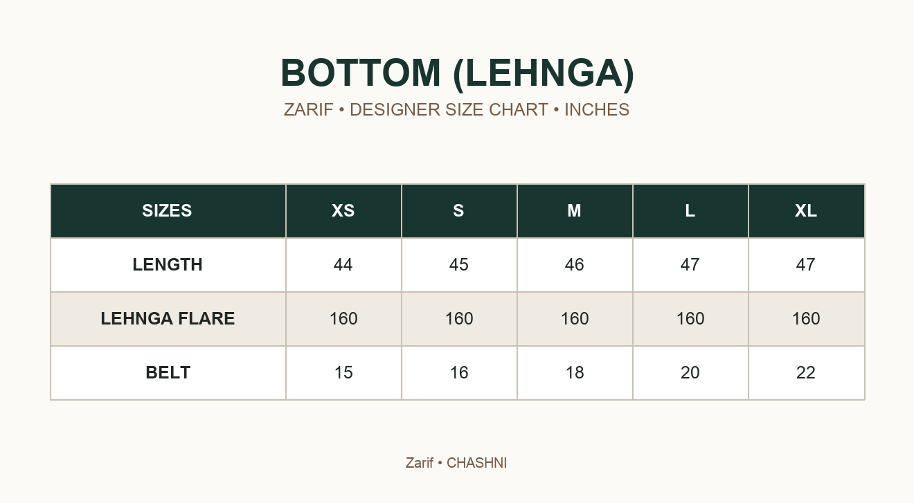 ZARIF - CHASHNI — BOTTOM (LEHNGA)