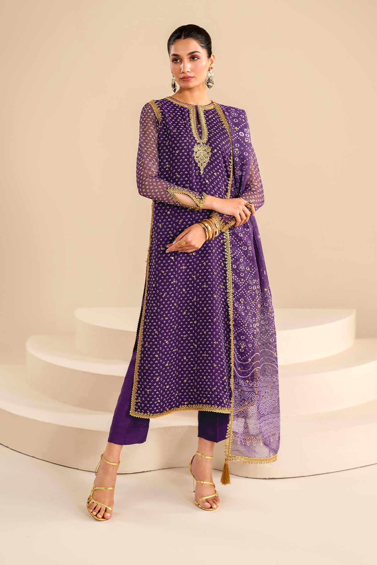 BAROQUE - EMBROIDERED CHIFFON SF-625 — outfit view 1