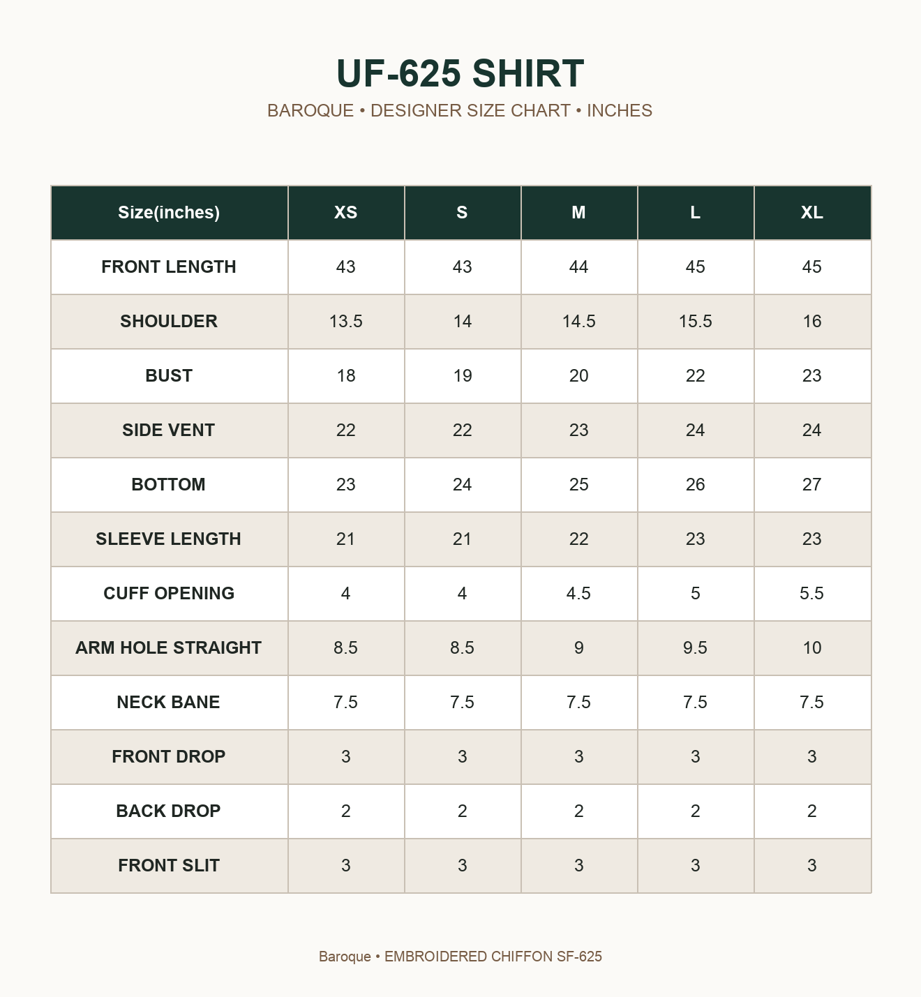 BAROQUE - EMBROIDERED CHIFFON SF-625 — UF-625 SHIRT