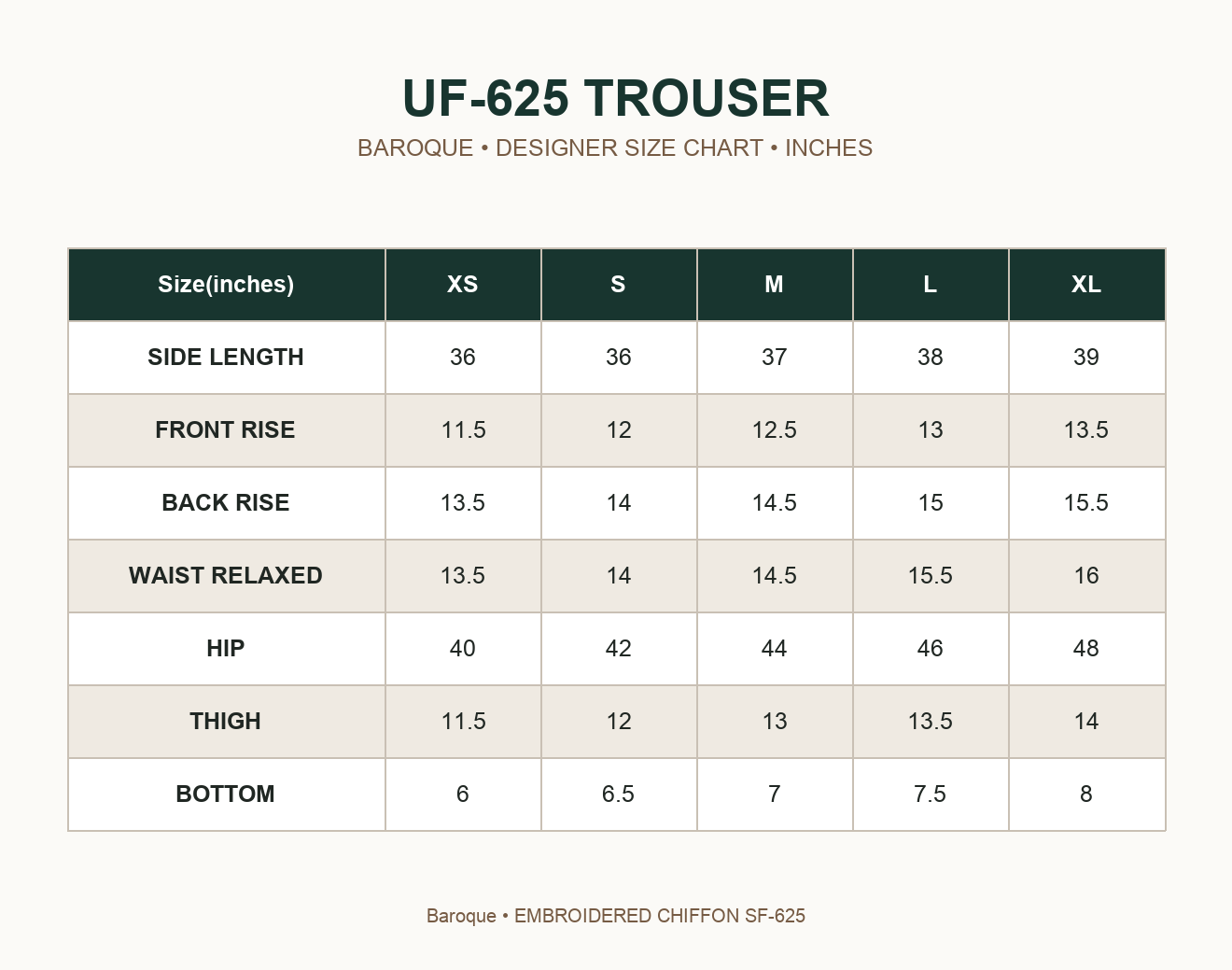 BAROQUE - EMBROIDERED CHIFFON SF-625 — UF-625 TROUSER
