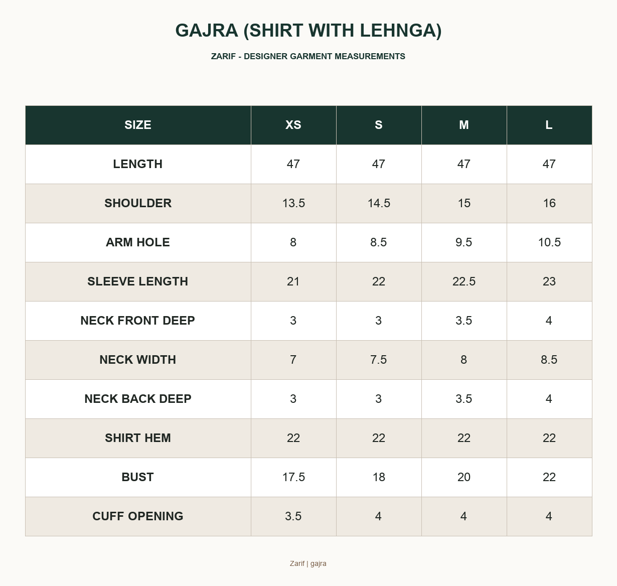 Zarif gajra - GAJRA (SHIRT WITH LEHNGA)