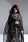 Ramsha H-606 Black Embellished Organza Gown — outfit view 9