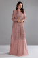 Ramsha H-608 Pink Embellished Organza Gown — outfit view 1
