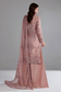 Ramsha H-608 Pink Embellished Organza Gown — outfit view 3