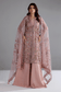 Ramsha H-608 Pink Embellished Organza Gown — outfit view 4