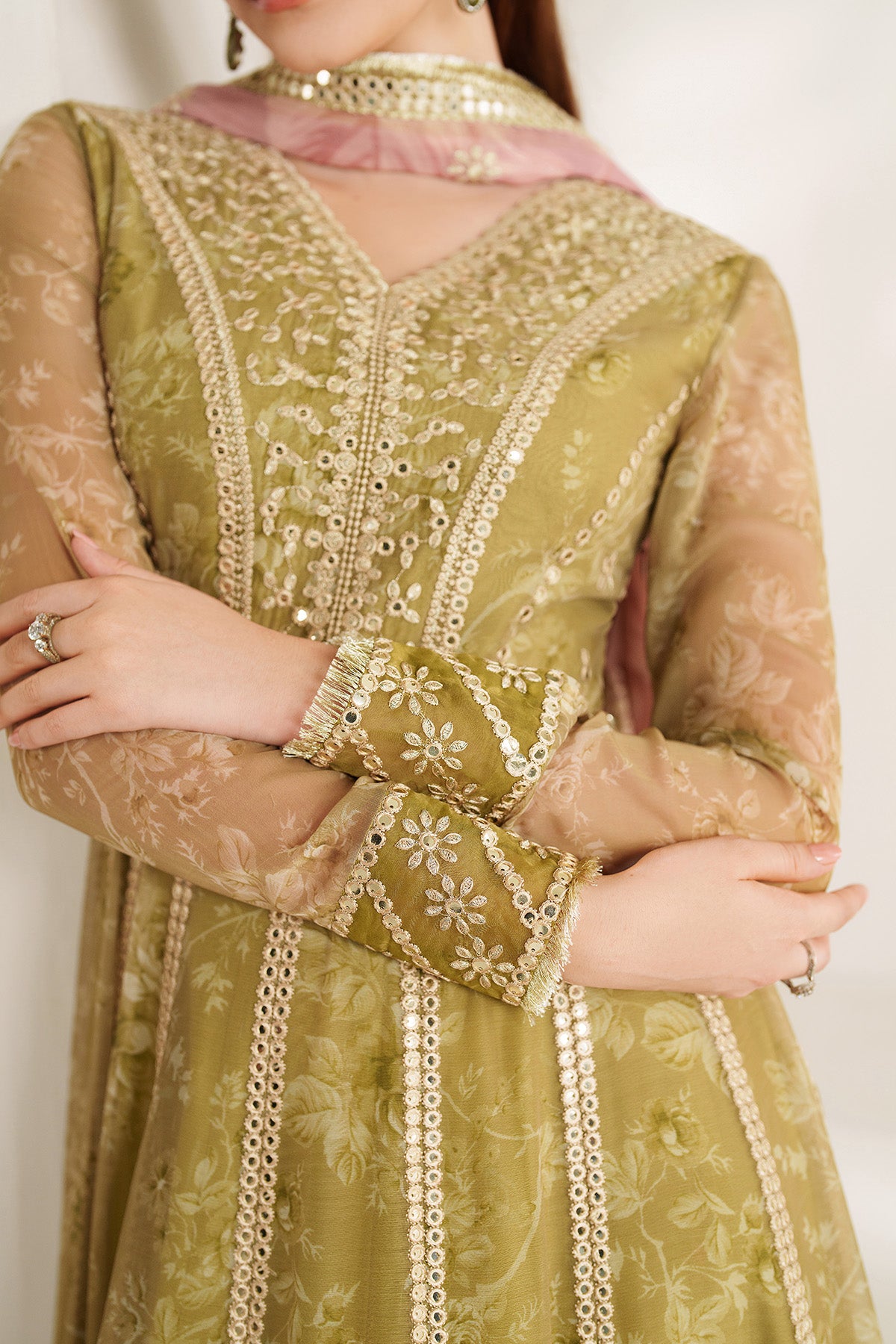 Jazmin EMBROIDERED CHIFFON UC-3089 - stitched formal outfit view 10