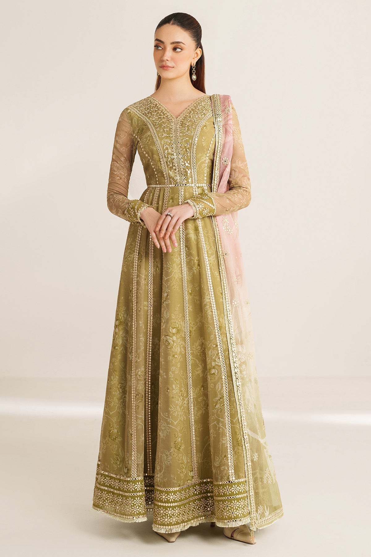 Jazmin EMBROIDERED CHIFFON UC-3089 - stitched formal outfit view 6