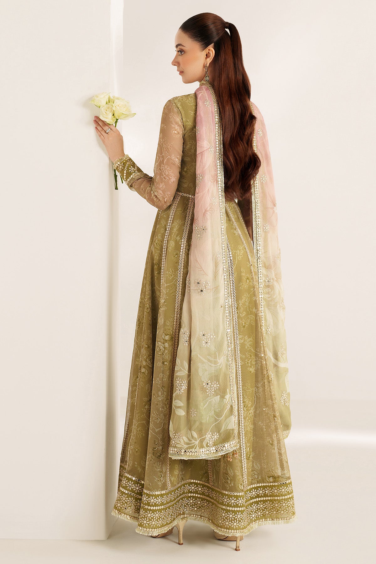 Jazmin EMBROIDERED CHIFFON UC-3089 - stitched formal outfit view 7