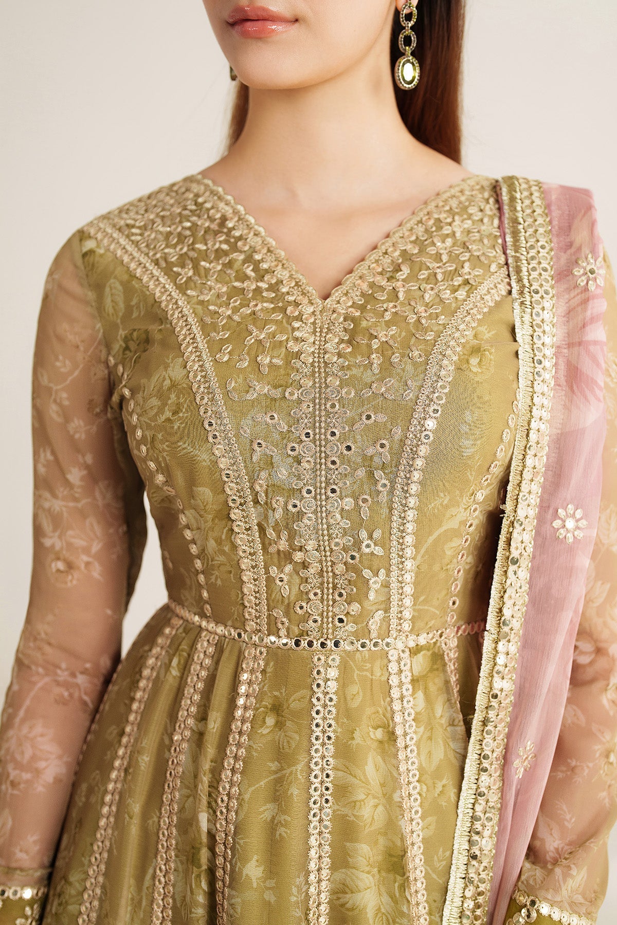 Jazmin EMBROIDERED CHIFFON UC-3089 - stitched formal outfit view 8