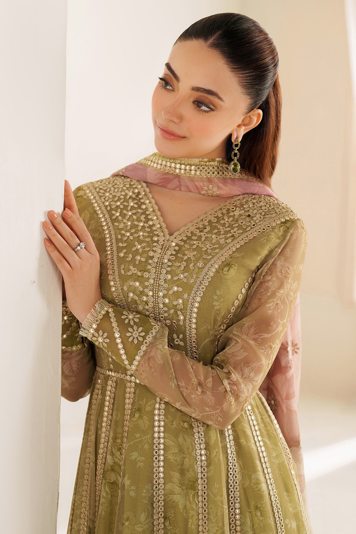 Jazmin EMBROIDERED CHIFFON UC-3089 - stitched formal outfit view 9