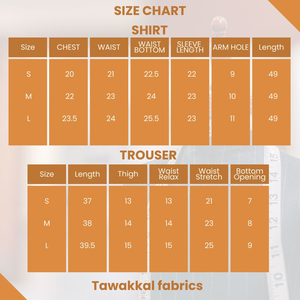 Tawakkal Fabrics LIBAAS-E-ISHQ 3pcs Stitched  Fancy Emb Chiffon [D-2731] - designer size chart